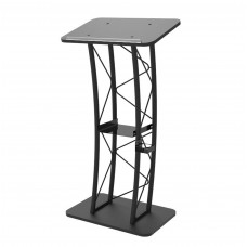 FixtureDisplays® Curved Podium, Truss Metal/ Wood Pulpit Lectern With A Saucer 11568