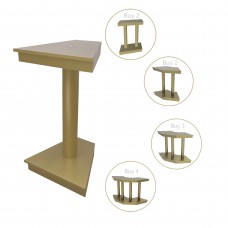 FixtureDisplays® Gold Color Riser Stand, Church Podium Pulpit Platform, Tradeshow Table, Art Sculpture Flower Center Piece Stand, Perfect Trapzoid Table Top, 20 X 20 X 36.5