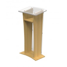 FixtureDisplays® Wood Podium with Clear Front Panel, 48