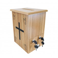 FixtureDisplays®Christian Collection Box Suggestion Fundraising Donation Charity Box Doves Cross 8.6