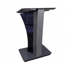FixtureDisplays® Delux Podium Made from Steel, Acrylic, and Wood (MDF) Pulpit Lectern 28 X 18 X 44“ Mobile on Wheels 451