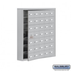 Salsbury Cell Phone Storage Locker - with Front Access Panel - 7 Door High Unit (5 Inch Deep Compartments) - 35 A Doors (34 usable) - steel - Surface Mounted - Master Keyed Locks