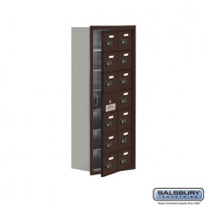Salsbury Cell Phone Storage Locker - with Front Access Panel - 7 Door High Unit (8 Inch Deep Compartments) - 14 A Doors (13 usable) - Bronze - Recessed Mounted - Resettable Combination Locks  19178-14ZRC