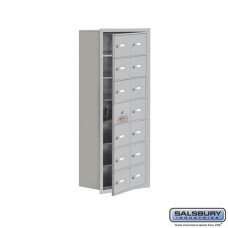Salsbury Cell Phone Storage Locker - with Front Access Panel - 7 Door High Unit (8 Inch Deep Compartments) - 14 A Doors (13 usable) - Aluminum - Recessed Mounted - Master Keyed Locks  19178-14ARK