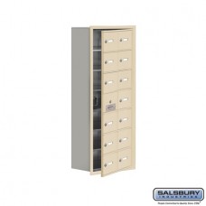 Salsbury Cell Phone Storage Locker - with Front Access Panel - 7 Door High Unit (8 Inch Deep Compartments) - 14 A Doors (13 usable) - Sandstone - Recessed Mounted - Master Keyed Locks  19178-14SRK