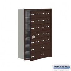 Salsbury Cell Phone Storage Locker - with Front Access Panel - 7 Door High Unit (8 Inch Deep Compartments) - 20 A Doors (19 usable) and 4 B Doors - Bronze - Recessed Mounted - Master Keyed Locks  19178-24ZRK