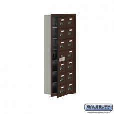 Salsbury Cell Phone Storage Locker - with Front Access Panel - 7 Door High Unit (5 Inch Deep Compartments) - 14 A Doors (13 usable) - Bronze - Recessed Mounted - Resettable Combination Locks  19175-14ZRC