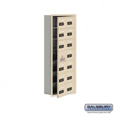 Salsbury Cell Phone Storage Locker - with Front Access Panel - 7 Door High Unit (5 Inch Deep Compartments) - 14 A Doors (13 usable) - Sandstone - Recessed Mounted - Resettable Combination Locks  19175-14SRC