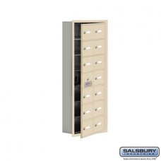 Salsbury Cell Phone Storage Locker - with Front Access Panel - 7 Door High Unit (5 Inch Deep Compartments) - 14 A Doors (13 usable) - Sandstone - Recessed Mounted - Master Keyed Locks  19175-14SRK