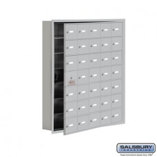 Salsbury Cell Phone Storage Locker - with Front Access Panel - 7 Door High Unit (5 Inch Deep Compartments) - 35 A Doors (34 usable) - Aluminum - Recessed Mounted - Master Keyed Locks  19175-35ARK