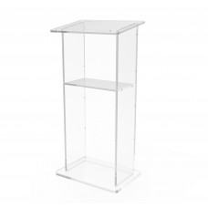 Fixture Displays® Clear Acrylic Plexiglass Lucite Podium Pulpit Lectern Church School Hotel 1803-2 Short Easy Assembly Required