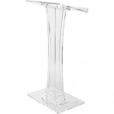Assembled Clear Acrylic Podium Pulpit Lectern Curved Transparent 18X14X45
